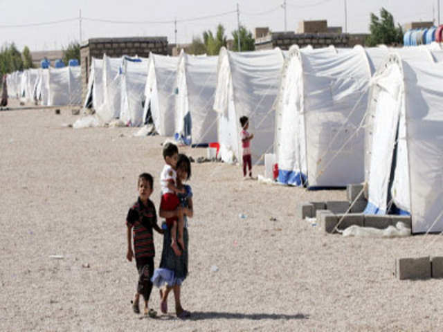Refugee camp in al-Qaim, Syria
