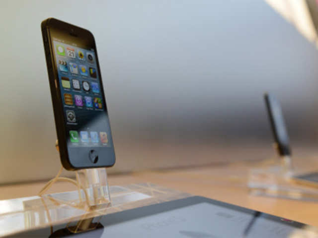 An iPhone 5 is displayed at the Apple Store in the southern German city of Munich