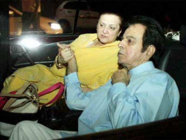 Veteran actor Dilip Kumar with wife Saira