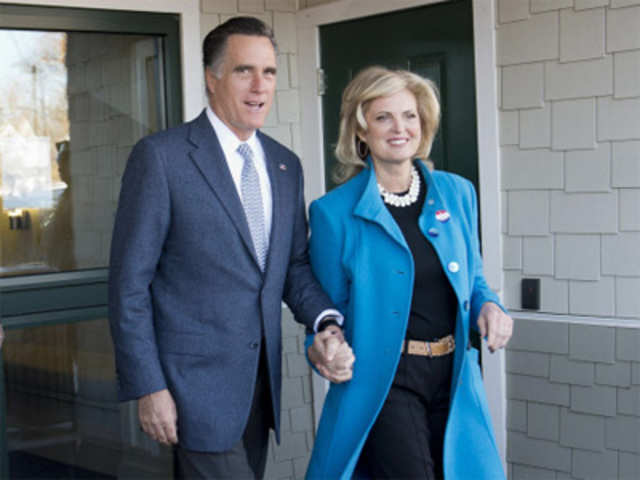 US Republican presidential candidate Mitt Romney and his wife Ann