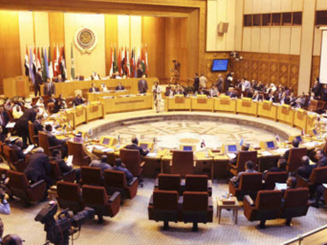 A general view of the Arab League foreign ministers meeting on Syria