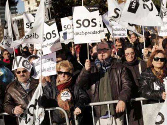 Protest against government austerity measures in Madrid, Spain