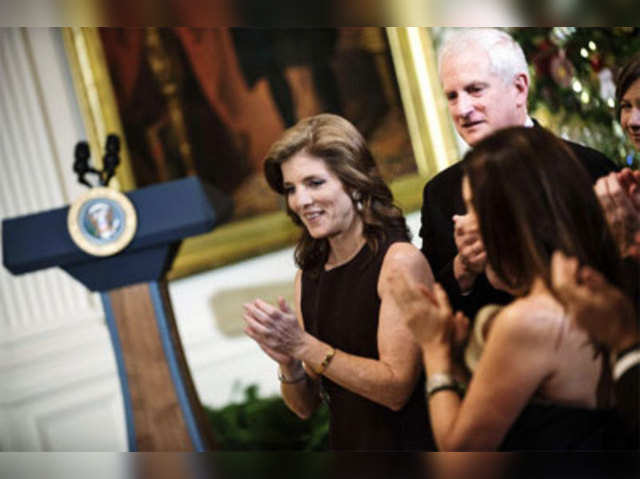 Caroline Kennedy claps during an event at the White House