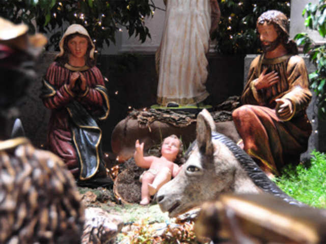 A nativity scene of Christmas is displayed in Paraguay