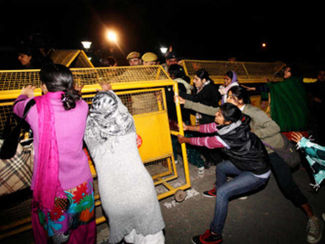 Women protesting against the brutal gang-rape