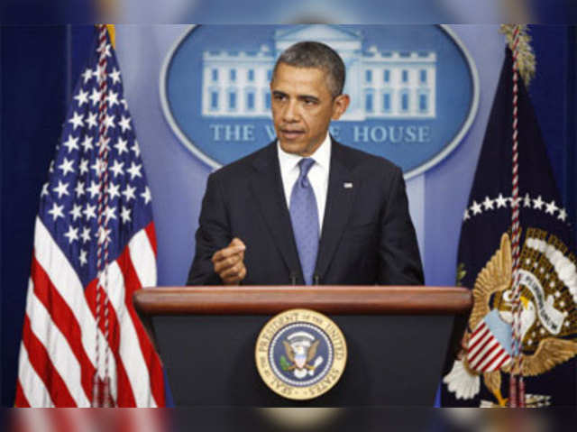 Barack Obama makes a statement after meeting with congressional leaders