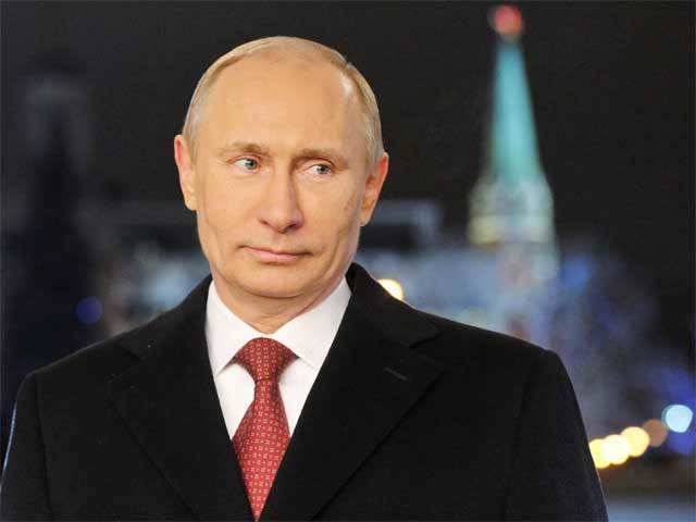 Putin during recording of annual New Year's message in Kremlin