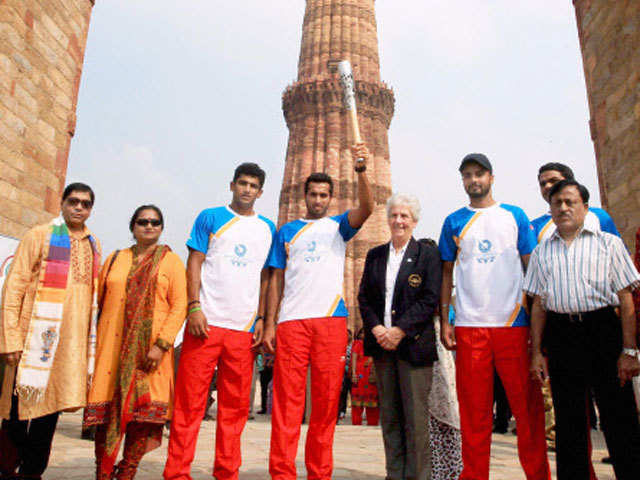 Queen's Baton at Qutub Minar