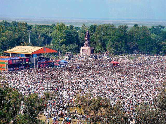 Arieal view of BJP's Hunkar rally in Patna