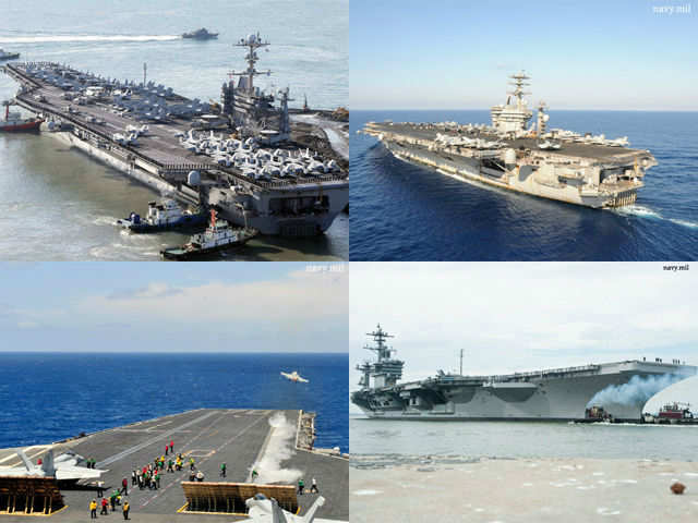 US Navy's 10 aircraft carriers
