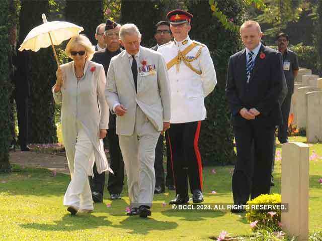 Prince Charles at a war cemetery in Pune