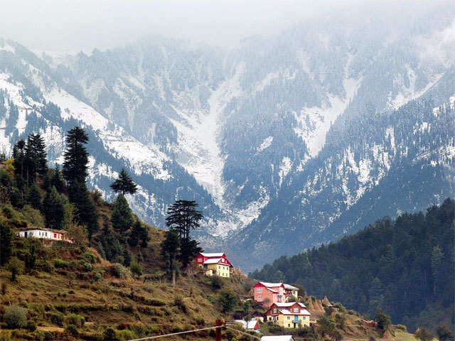 Snow-covered mountains in Jammu and Kashmir