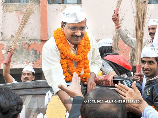 Arvind Kejriwal campaigning in Delhi
