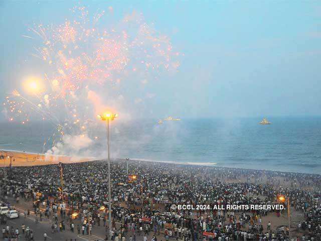 Fireworks at RK Beach in Visakhapatnam