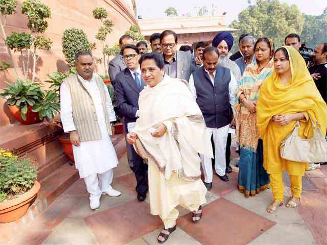 Mayawati arrives for the Winter Session