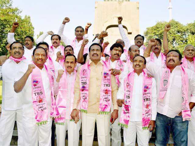 TRS protest in Hyderabad