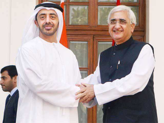 Salman Khurshid with UAE Foreign Minister