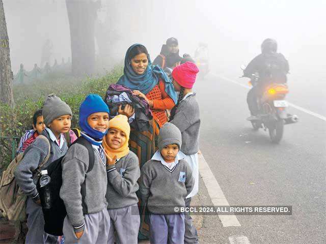 Cold and foggy morning in New Delhi