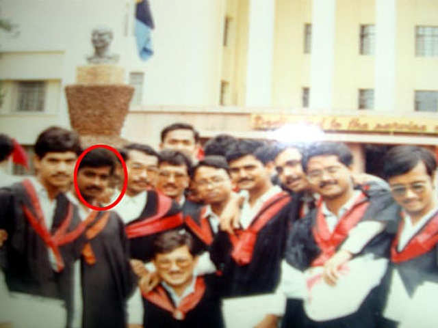 The CM-to-be (circled) in his college days