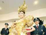 The golden dress