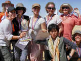 Foreign tourists at the International Desert Festival