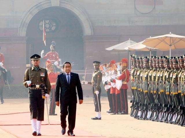 Maldives President ceremonial reception at Rashtrapati Bhawan