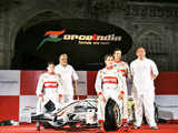 Mallya poses with Force India F1 team