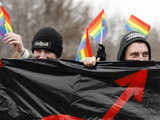 Russia's gay Women's day demo