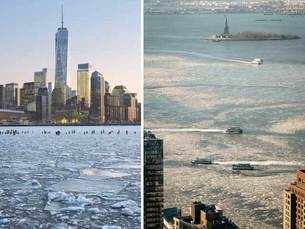 'Chilling' images: Hudson River frozen by Polar Vortex