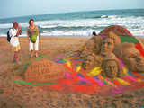Sand sculpture on Holi