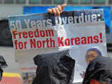 SKorean human rights activists in protest