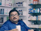 A working patient in chemist shop