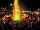 Illuminated fountain at Saramsa garden 