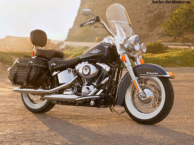 Harley Fat Boy 10 cruiser motorcycles scorching Indian roads