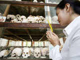 Skulls displayed at Choeung Ek killing fields