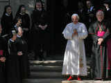 Pope Benedict XVI arrives at the Papal Nunciature