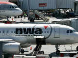 Northwest plane sits on the tarmac