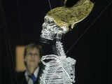 Glass skeleton 'Apocalyptic horseman'