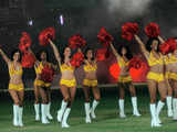 Cheer leaders perform at inauguration