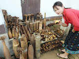 US shells and bombs on display