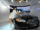 Jaguar's XF sedan at the Motor Show in Busan