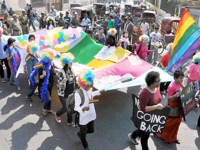 LGBT activists at an awareness rally in Guwahati