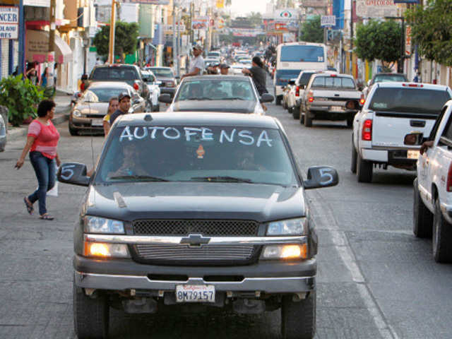 A caravan of self-defense group in Mexico