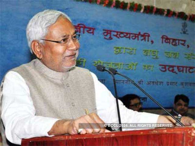 Bihar CM Nitish Kumar addressing a gathering