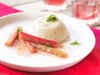 Valentine Dessert: Rhubarb panna cotta with citrus and strawberry salad