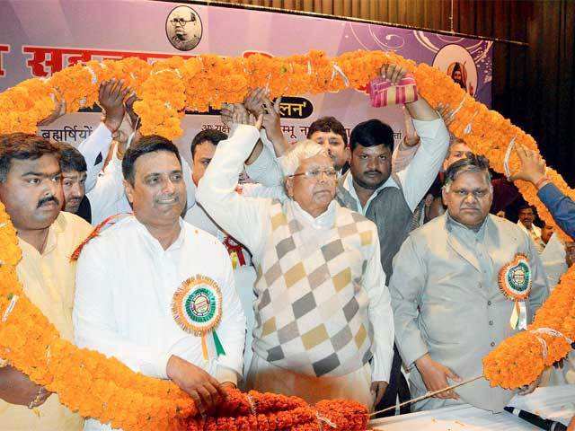 Lalu Prasad at a programme in Patna