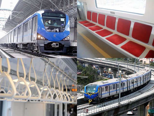 Interior & exterior shots of Chennai Metro