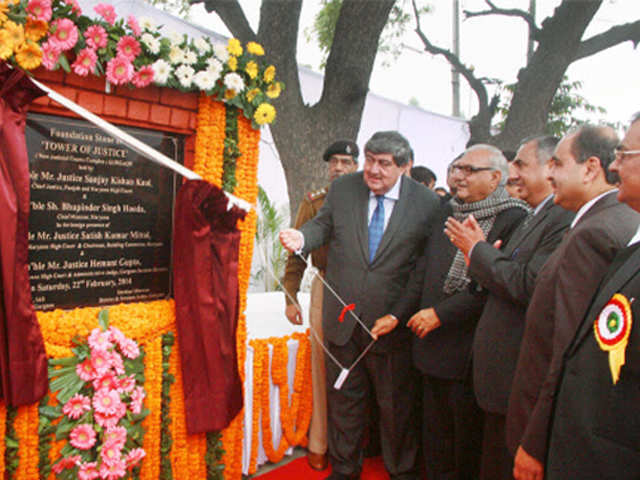 Foundation stone for 'Tower of Justice'