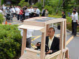 Wooden car launched in Kyoto