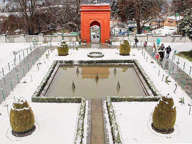 Mughal Garden after a light snowfall